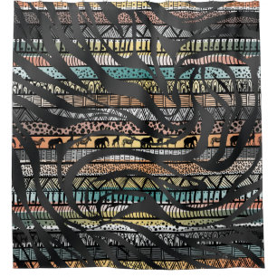 Rideaux De Douche Zebra, un Motif africain tribal branché Imprimer