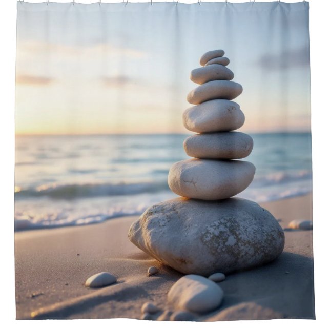 Rideaux De Douche Zen Cairn Stone (Devant)