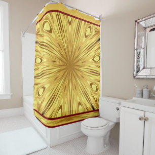 Rideaux De Douche Zénith Doré : Tourbillon Opulent Cramoisi   Luxe D