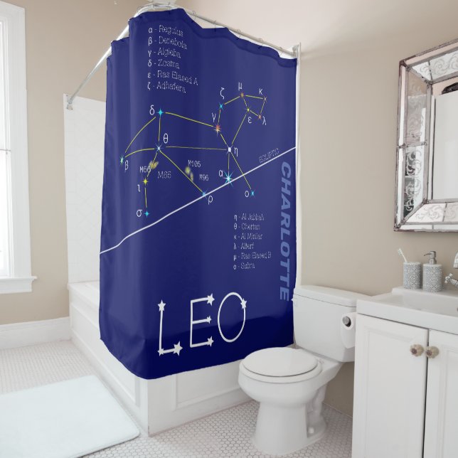 Rideaux De Douche Zodiac Constellation Leo (En situation)