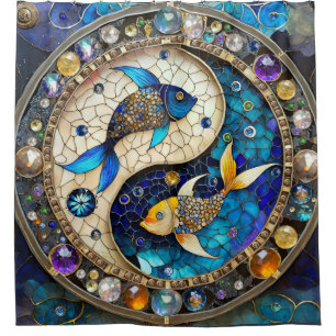 Rideaux De Douche Zodiaque - Poissons Yin et Yang