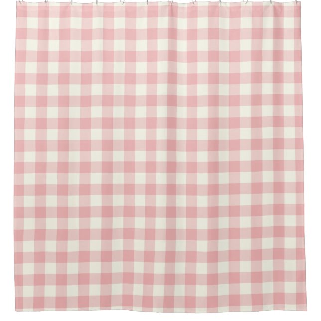 Rideaux en douche de guingan de rose rose (Devant)