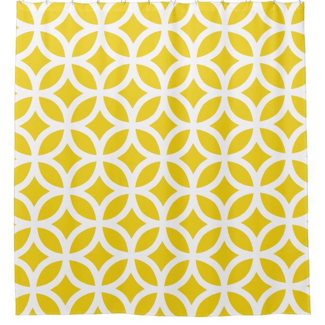 Rideaux en douche géométriques jaune citron de (Devant)