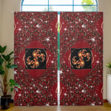 "Nice Day" Energy Blackout Curtains: Red Swirl Fra