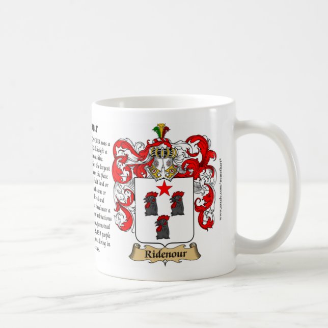 Ridenour, the Origin, the Meaning and the Crest Coffee Mug (Right)