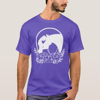 Rider and Horse Bond Floral Circle retro T-Shirt