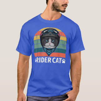 Rider Cat Biking Motorcycle Retro Vintage Kitty Ca T-Shirt
