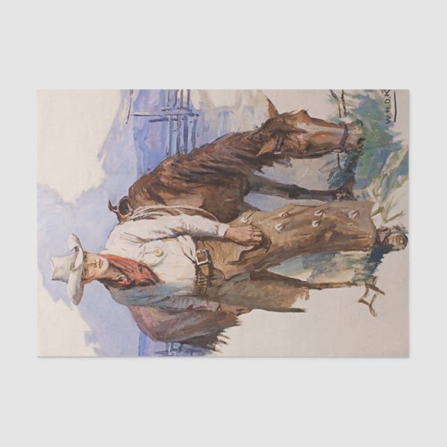 “Rider From the Ridge” by WHD Koerner Tissue Paper (Front)