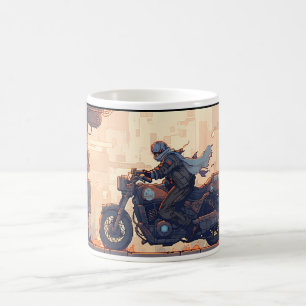 Rider In Pixel Art Coffee Mug
