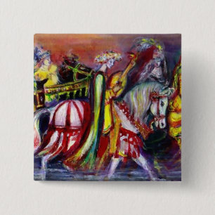 RIDERS IN THE NIGHT detail 2 Inch Square Button