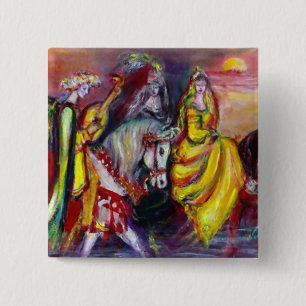 RIDERS IN THE NIGHT detail 2 Inch Square Button