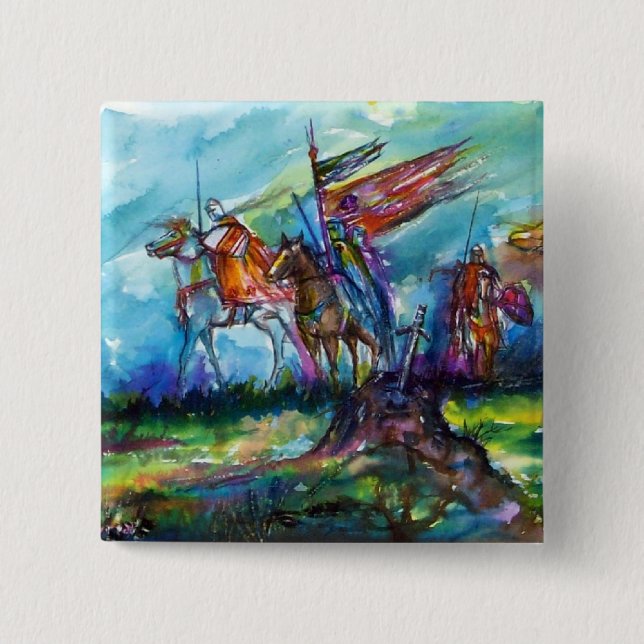 RIDERS IN THE STORM 2 INCH SQUARE BUTTON (Front)