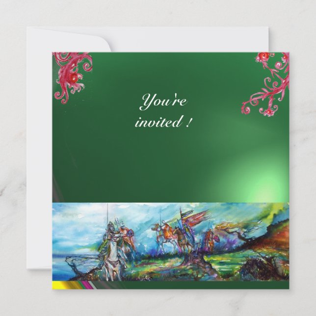 RIDERS IN THE STORM gem green Invitation (Front)