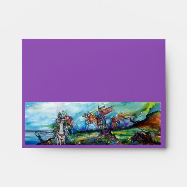 RIDERS IN THE STORM Medieval Knights Horseback Envelope (Front)
