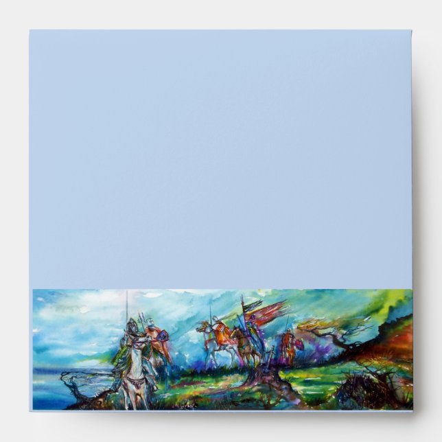 RIDERS IN THE STORM Medieval Knights Horseback Envelopes (Front)