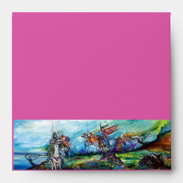 RIDERS IN THE STORM Medieval Knights Horseback Envelopes (Front)