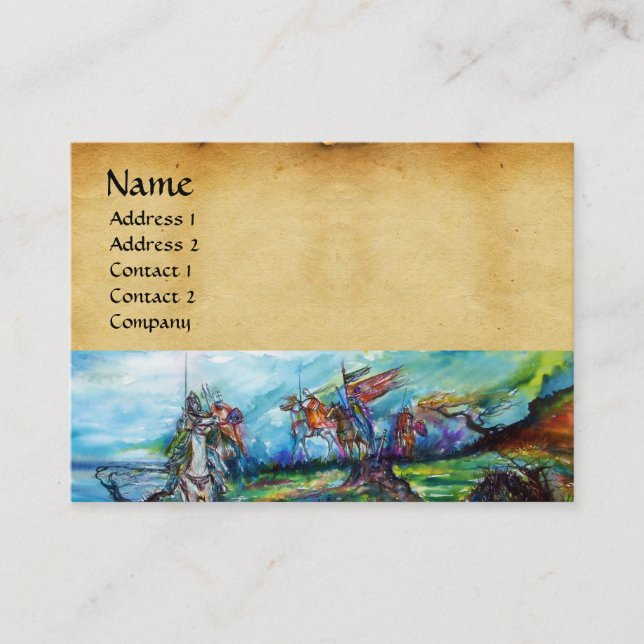 RIDERS IN THE STORM MONOGRAM Parchment topaz Business Card (Front)