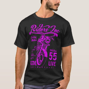 Riders Inc 1955 Vintage Retro Motorcycle Distresse T-Shirt