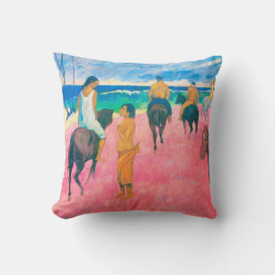 Riders on the Beach, Gauguin Throw Pillow