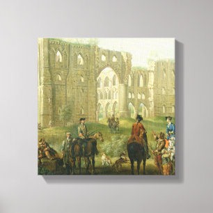 Riders Pausing by the Ruins of Rievaulx Abbey, c.1 Canvas Print