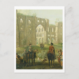 Riders Pausing by the Ruins of Rievaulx Abbey, c.1 Postcard