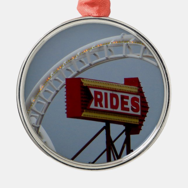 Rides and Roller Coaster Metal Ornament (Front)
