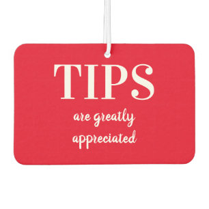 Rideshare Driver Red Heart Tips Are Appreciated Air Freshener