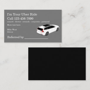 Rideshare Taxi Driver Referral Business Template Card