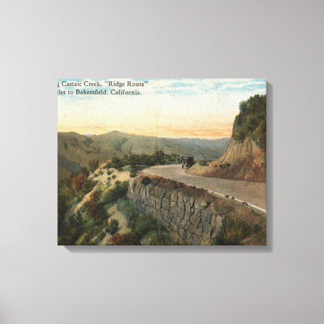 Ridge Route, Overlooking Castaic Creek Canvas Print (Front)
