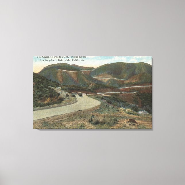 Ridge Route to Swede's Cut & Bakersfield Canvas Print (Front)