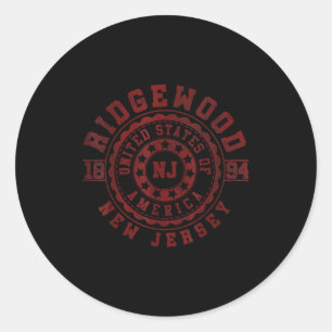 Ridgewood Nj _ New Jersey _ Vintage City Apparels  Classic Round Sticker