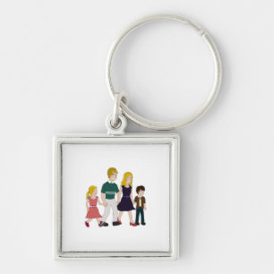 Ridiculously Happy Family Keychain