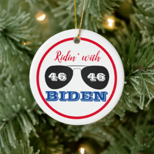 Ridin' with Biden 46 Aviator Sunglasses Ceramic Ornament