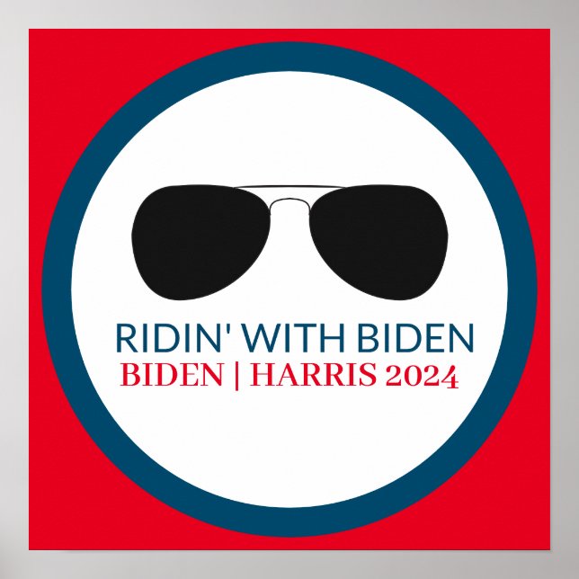 Ridin' with Biden Aviator Glasses 2024 Poster (Front)