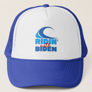 RIDIN' WITH BIDEN Trucker Hat - Blue & White