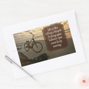 "Riding a bicycle" Inspirational Quote Sticker