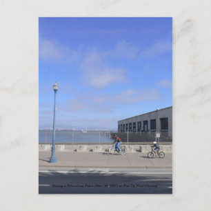 Riding a Bike along Piers... Postcard