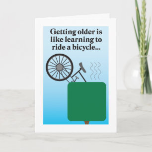 Riding a bike humourous birthday card