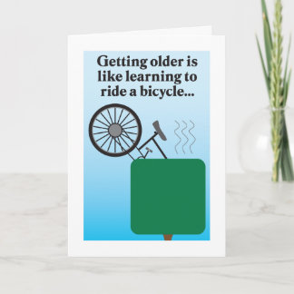 Riding a bike humourous birthday card