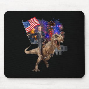 Riding A Dinosaur T-rex Suppor Trump 2020 Mouse Pad