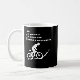 Riding A Mountain Bike  Downhill Bikers Bicycle Bi Coffee Mug