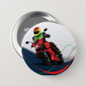 Riding A Red Motorcycle 3 Inch Round Button (Front & Back)