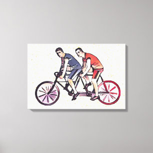 Riding bicycle canvas print