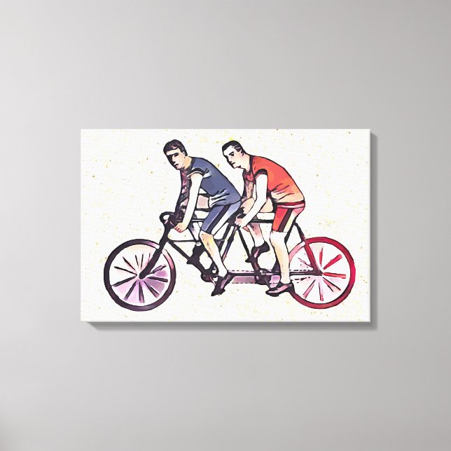 Riding bicycle canvas print (Front)