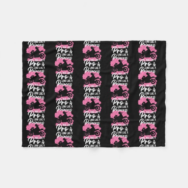 Riding Bike Biker Girl Motorcycling Biking Fleece Blanket (Front (Horizontal))