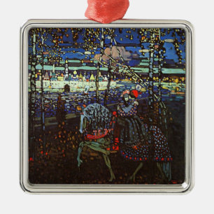 Riding Couple by Wassily Kandinsky Metal Ornament
