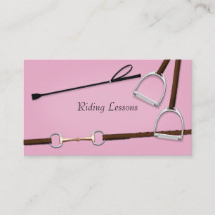 Riding Crop & English Horse Tack Pink Equestrian Business Card