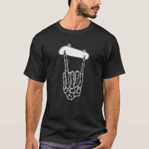 Riding Fingerboard Skeleton Hand Rocks Premium T-Shirt