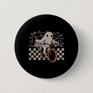 Riding Ghost Bicycle Halloween Costume Ghoul Biker 2 Inch Round Button