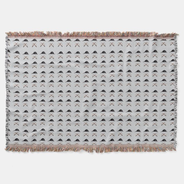 Riding helmet and crops clock throw blanket (Front)